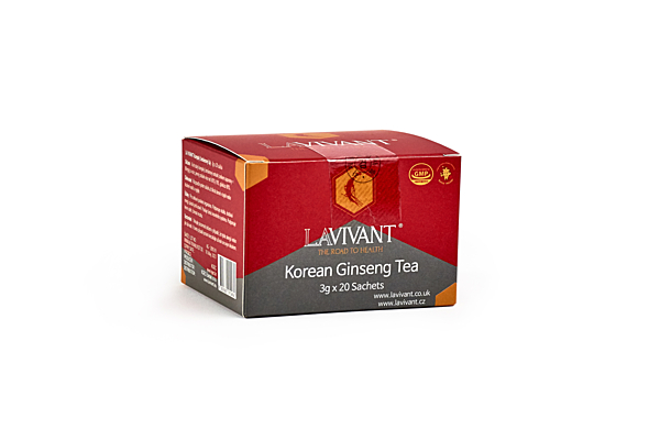Korejský ženšen, granulovaný čaj, papírová krabička, 20ks (doplněk stravy)